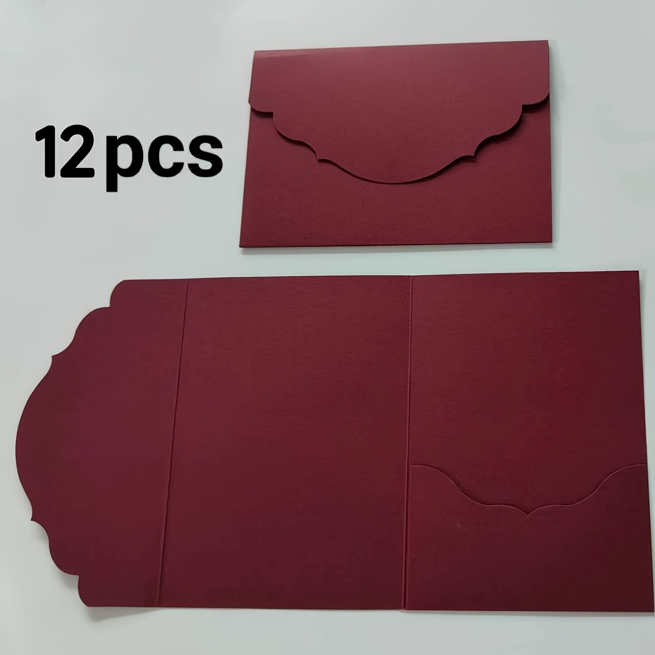 TEMU 12pcs/24pcs Foldable Pocket Wedding Invitation Mailing Envelope, Minimalist Style, Suitable For Engagement, Baptism, And Invitations, Size 5x7