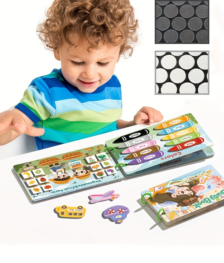 Zebra Story Educational Toy - 7-Page Activity Binder for Preschoolers, Early Learning & Fine Motor Skills Development, Mixed Colors details 4