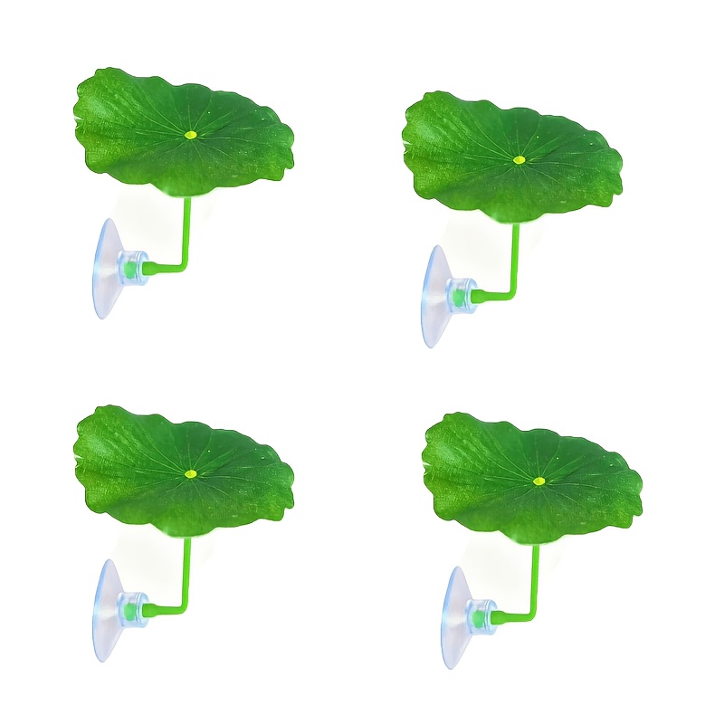 TEMU 4pcs Fish Tank Beta Fish Resting Leaves, Egg Laying Leaves Sleeping For Lotus Leaf Fish Tank Landscape Decoration Ornaments, Simulated Aquatic