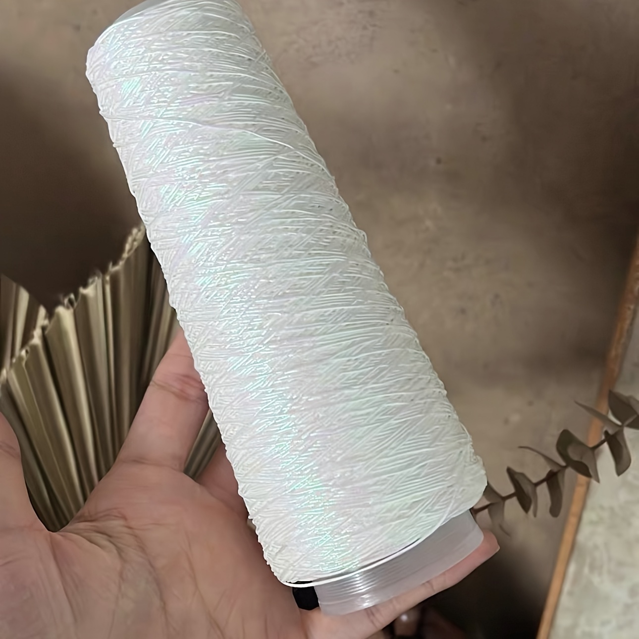 E-shop Hochwertiges -Kernspinn-Garn mit schimmerndem silbrigem Faden, für handgefertigtes DIY-Weben von , Matten Puppen. Jede Rolle wiegt 200 Gramm,