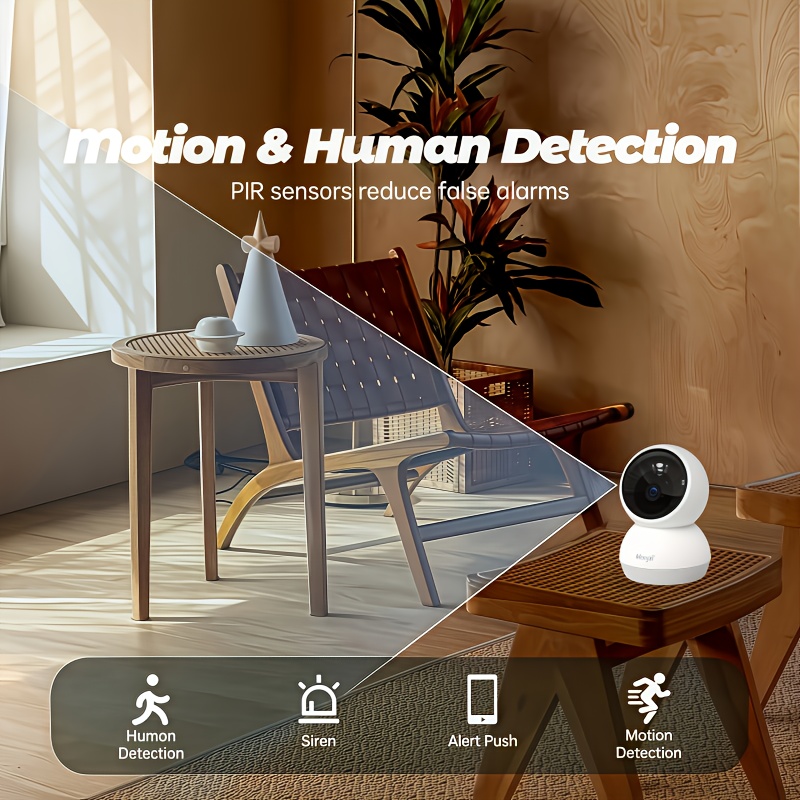 360 panoramic security camera with 2k hd resolution supports dual band wireless wifi monitoring at 2 4g and 5g features detection night vision and pet monitoring suitable for babies pets and caregivers battery not included Product details 2