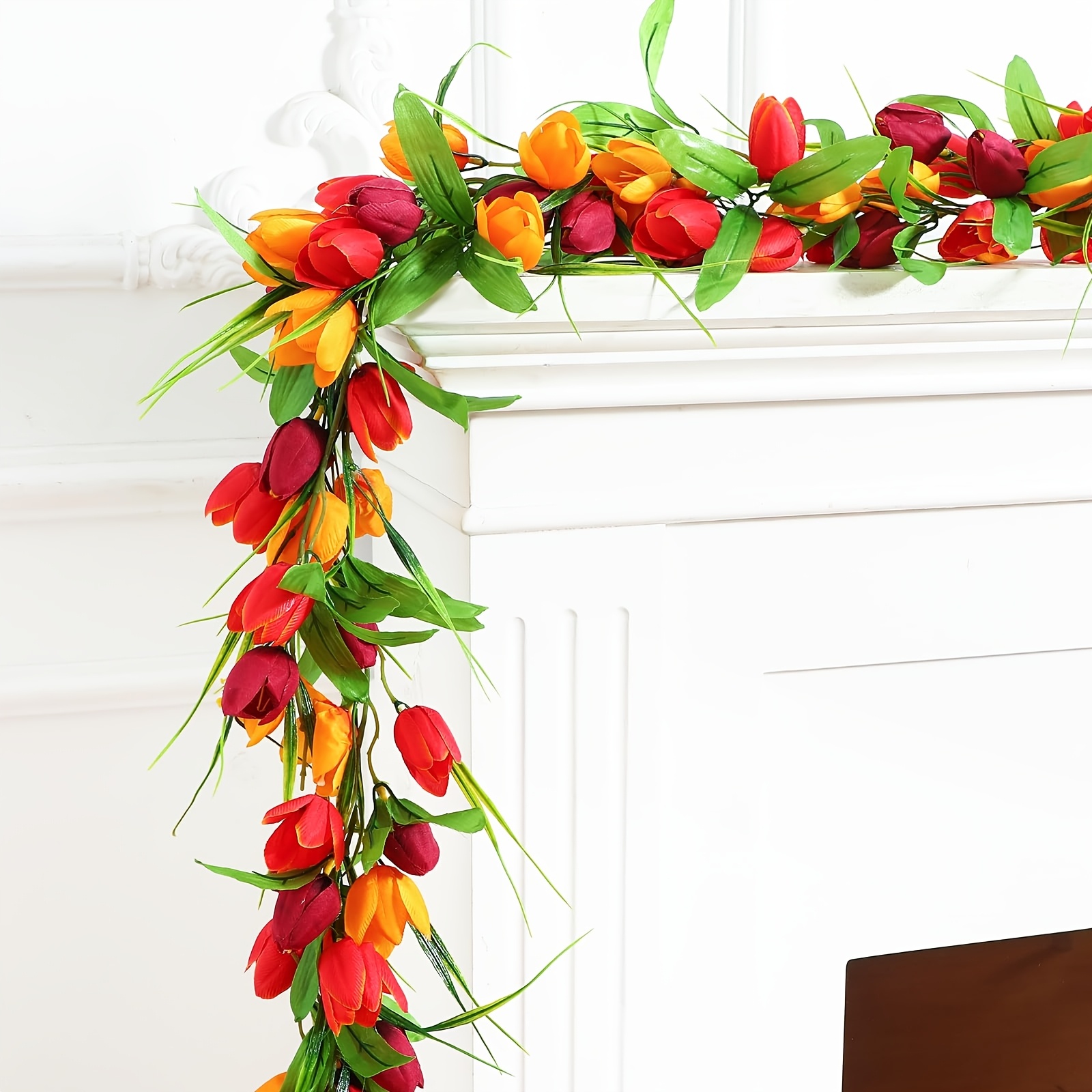 

Valentine's Day 6ft Garland With Green Leaves - Artificial Hanging For Easter, Wedding, Home & Outdoor Decor, Bouquet Accessories, Wall Decor, Bouquet Accessories