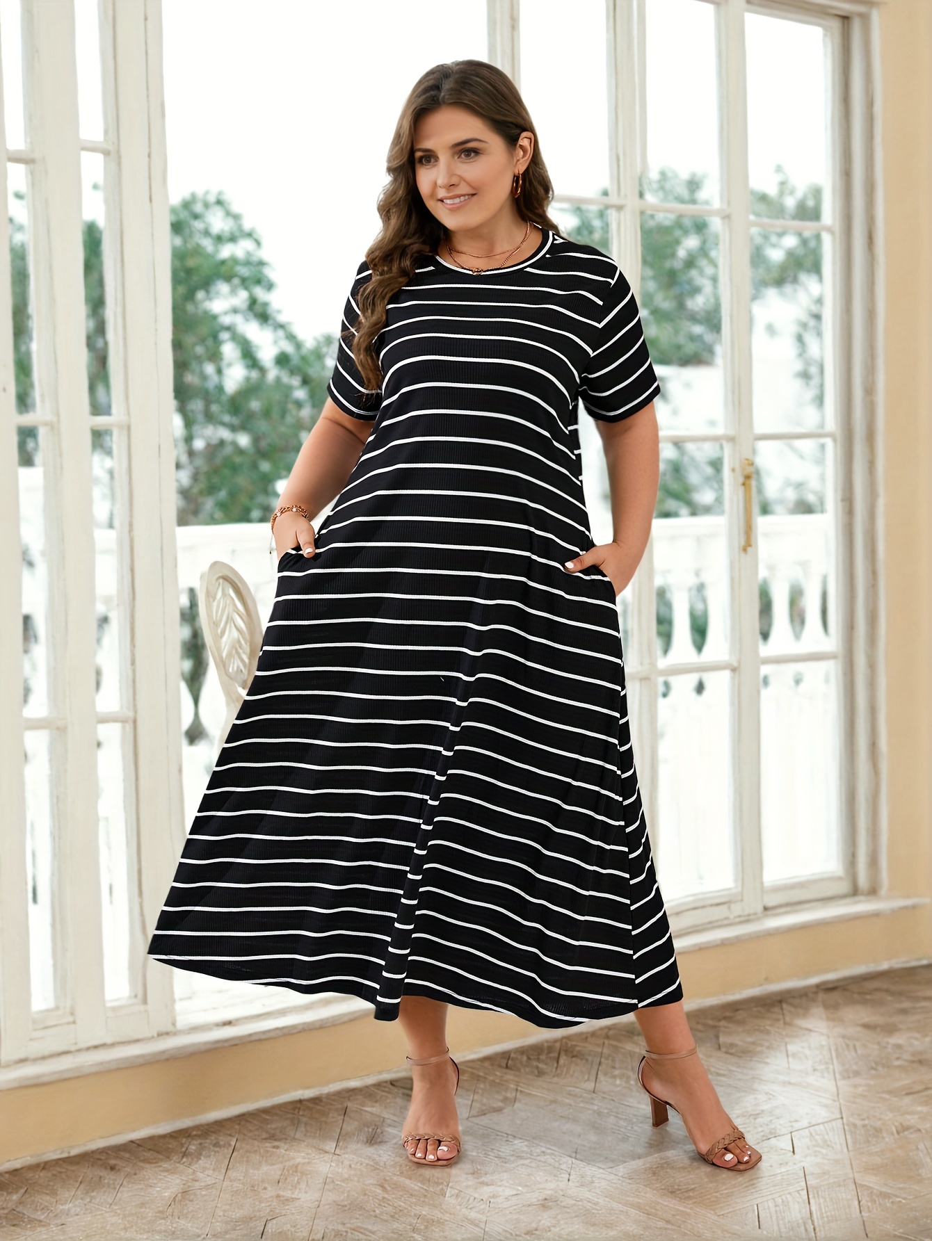 Oversized Dress Plus Size Striped T Shirt Dress Oversized Striped
