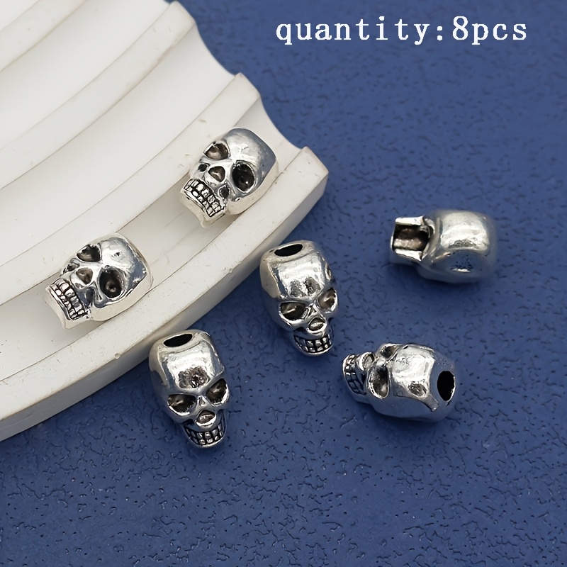 Image of 8 Fashionable Vintage Beads With Vertical Holes For Halloween Diy Rope Tails Accessories