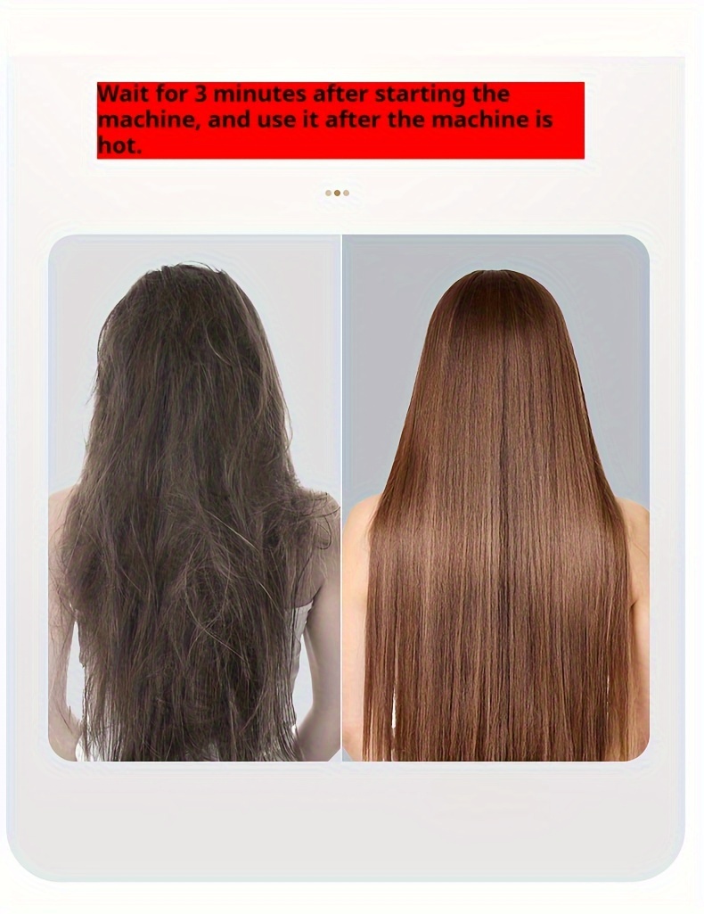 portable hair straightener brush rechargeable 4 temperatures control handheld straightening comb wireless styling tool gifts for women mothers day gift details 8