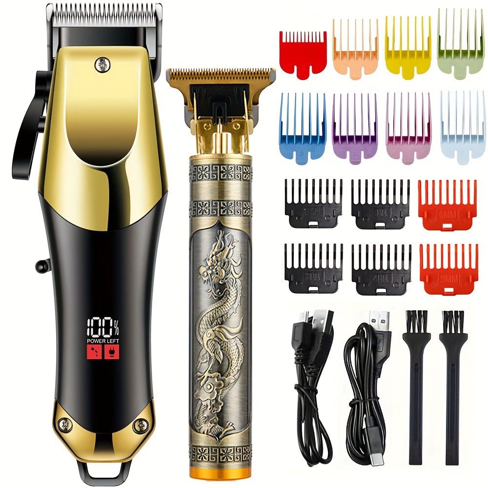 

2pcs/set Electric Hair Clippers For Men, Professional Hair Cutter, Cordless 0 Gap Hair Clippers For Barber, Household Hair Cutting Kit, Holiday Gift Set For Men Father's Day Gift