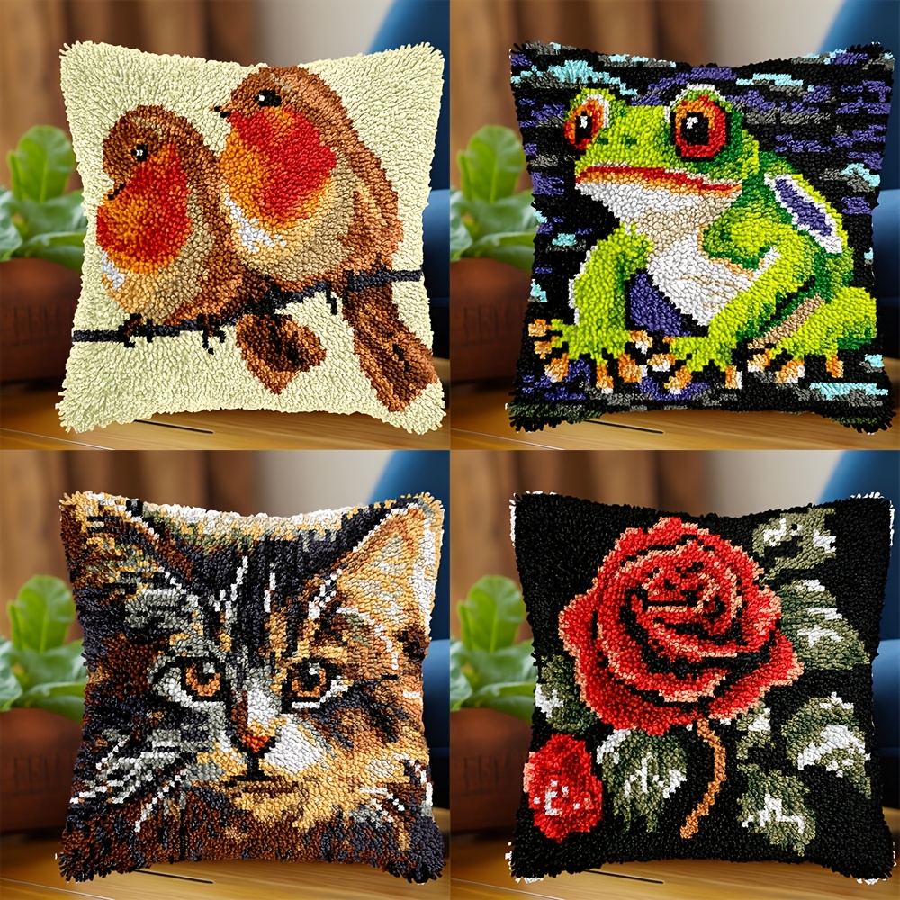 

[popular ] Diy Hook Pillowcase Kit, Handmade Stitch Cushion Cover With Bird And , Fabric Material Pack For Home Decor, All Crafting, Hook Craft Kits