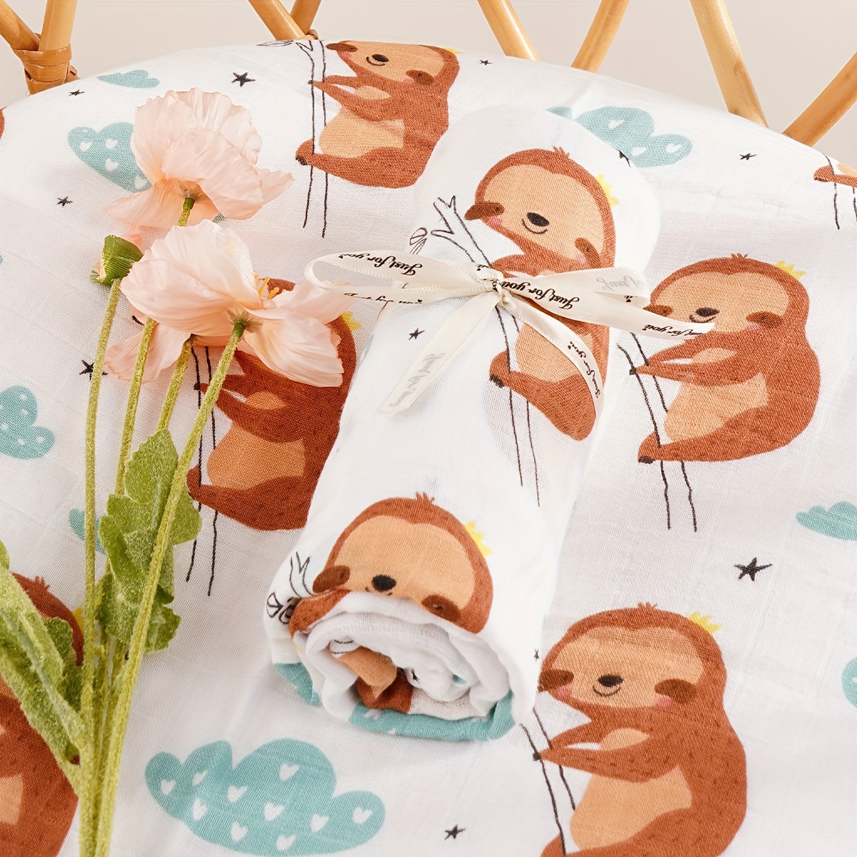   1 piece bamboo muslin swaddle wrap spring summer baby blanket beach towel infant receiving blanket details 4