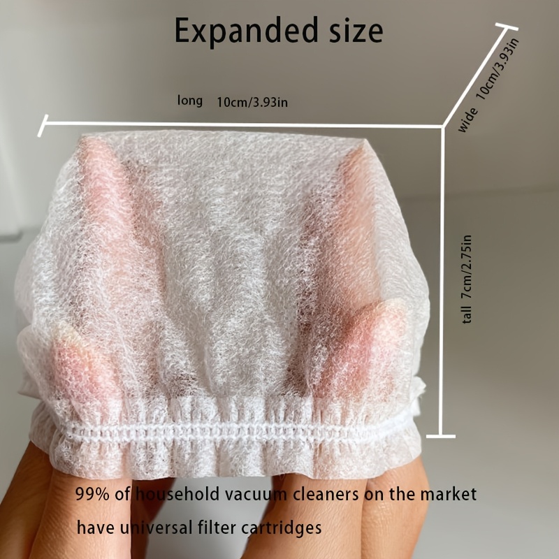 10/30/50 Pack Disposable Vacuum Filter Bags - Elastic Non-Woven Polyester Mesh Covers with Stretch Fit for Home Vacuum Cleaners, Traps Dust & Pet Hair, Improves Suction Efficiency