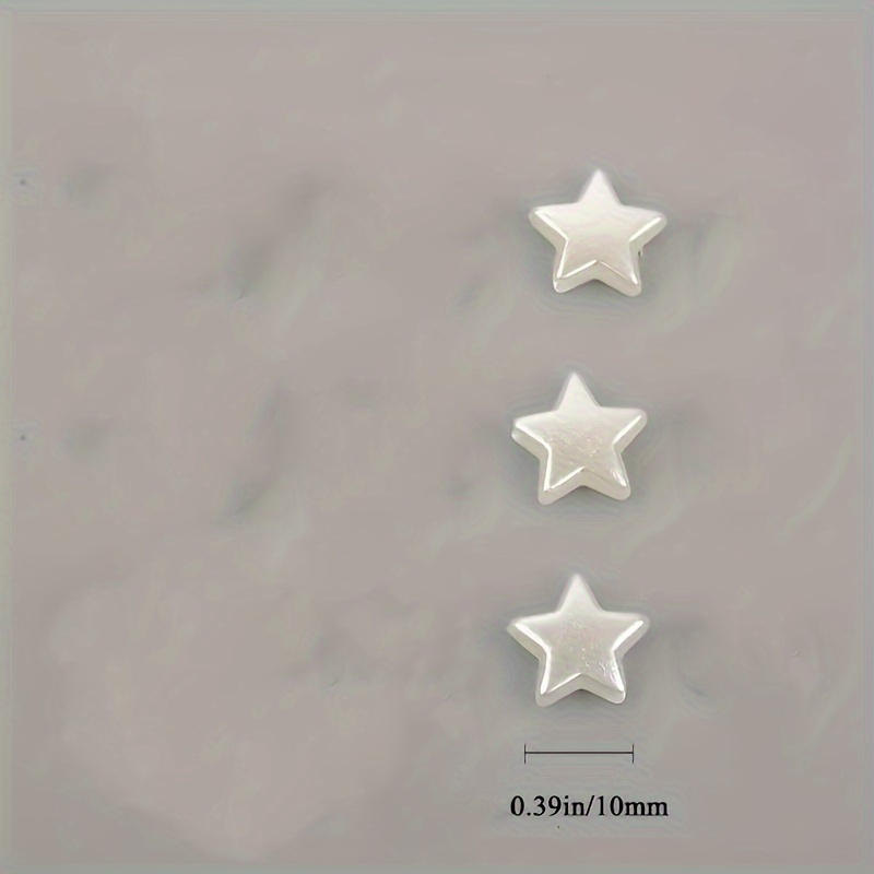 100pcs 10mm White Star Acrylic Loose Spacer Beads for Jewelry Making