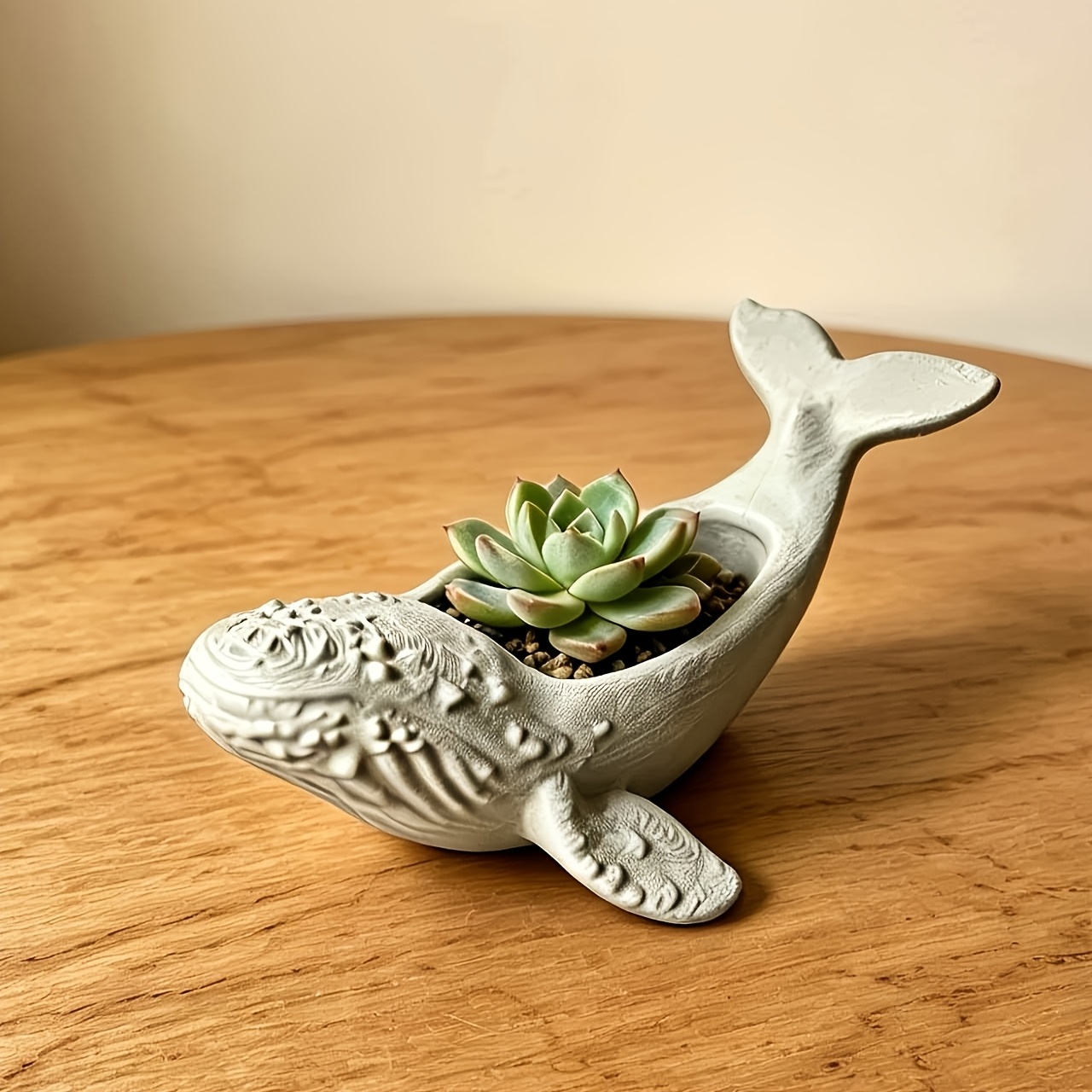 TEMU 3d Printed Mini Planter, Matte Whale-shaped Succulent Pot, Ocean-themed Flower Vase, Cute Indoor Pot For Small Plants, Home Decor Gift Planter,