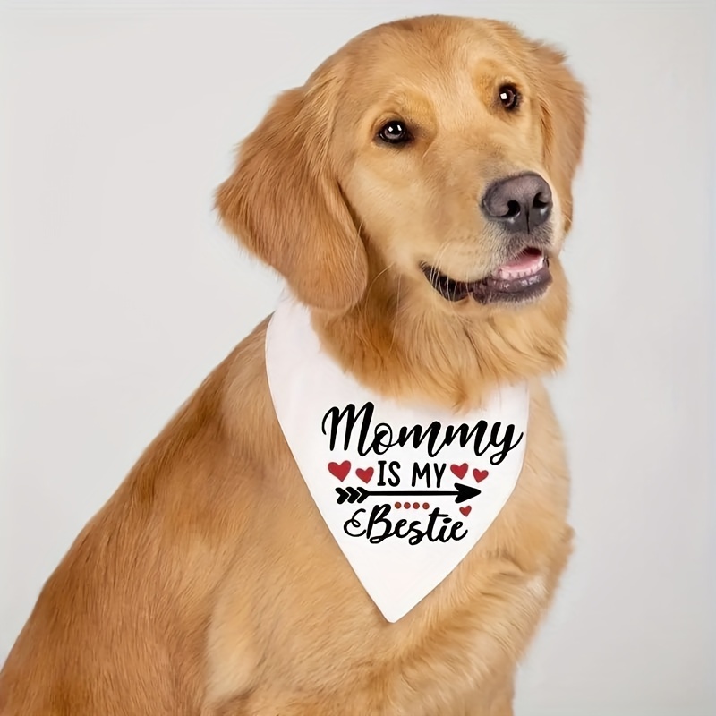 

Mitooe 'mommy Is My Bestie' Dog Bandana - Scarf For Medium/large Breeds, Polyester Saliva Towel Accessory