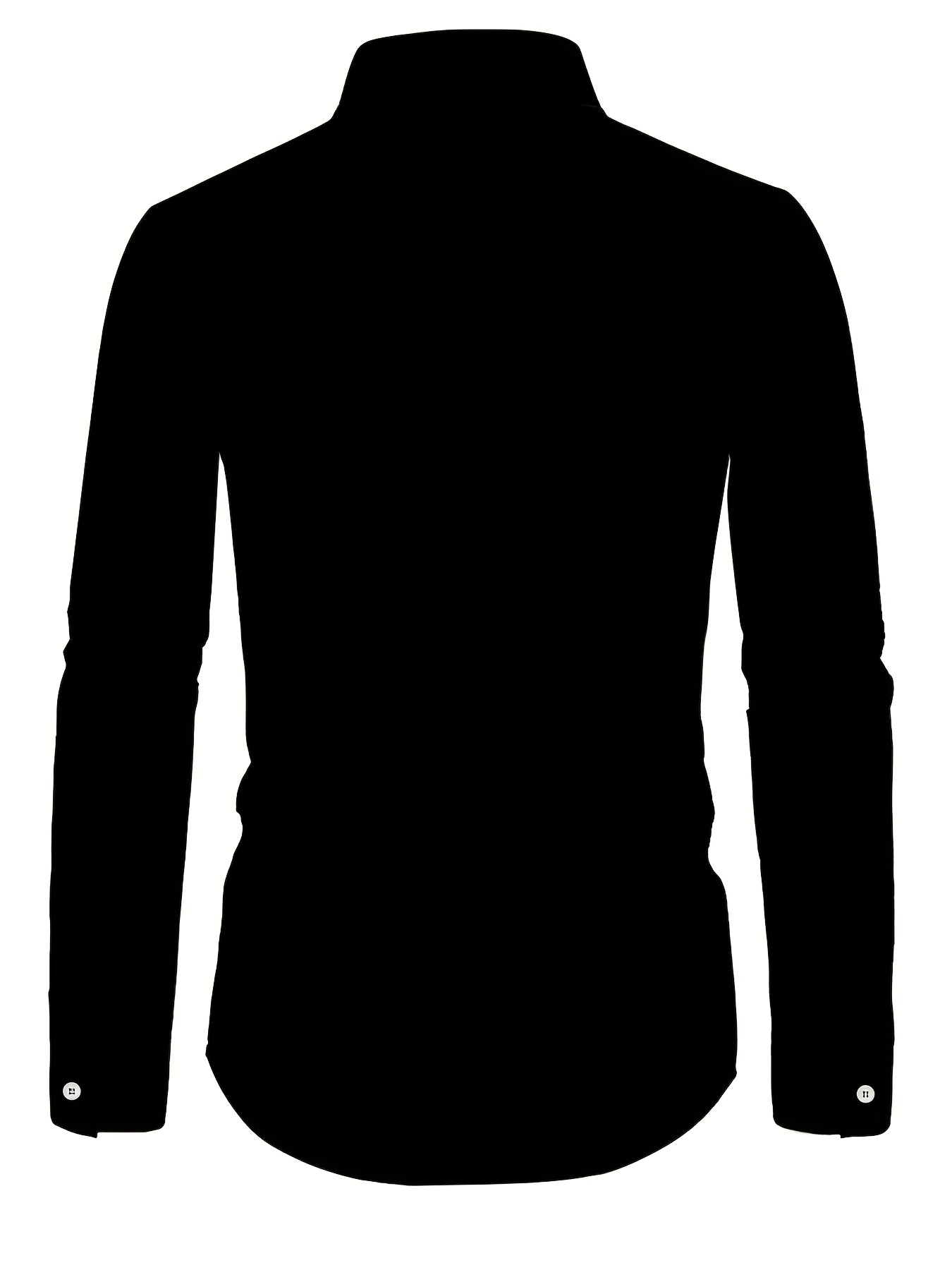 Men's Casual Fashion Long Sleeve Shirt - Elegant Black with Heartbeat Print, Polyester, Machine Washable, Relaxed Fit for Fall/Winter