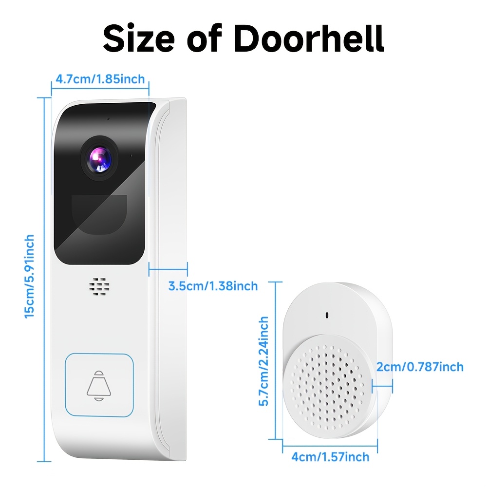 Wireless Doorbell Camera with 1440P Resolution & Two-Way Audio