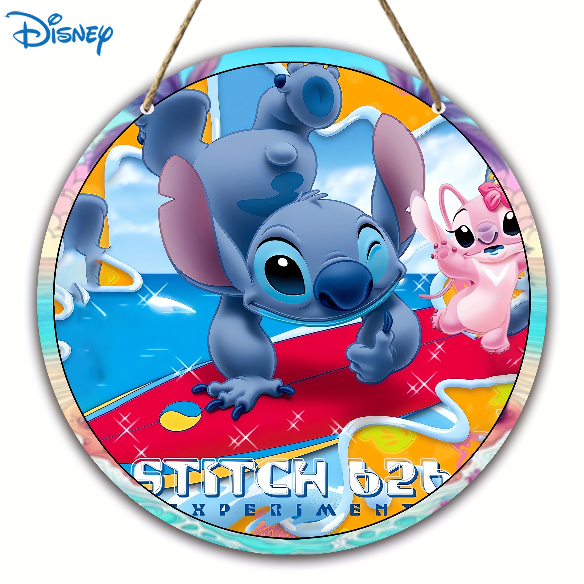 Disney Lilo And Stitch 5.75 Inch Chunky Wood Art