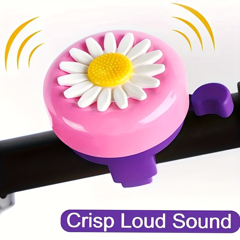1pc Bicycle Bell Horn, Chrysanthemum Cycling Bell Loud Cute Color, Top  Decor With Flower Pattern For Straight Bike Or Tricycle, Stunt Scooter, 