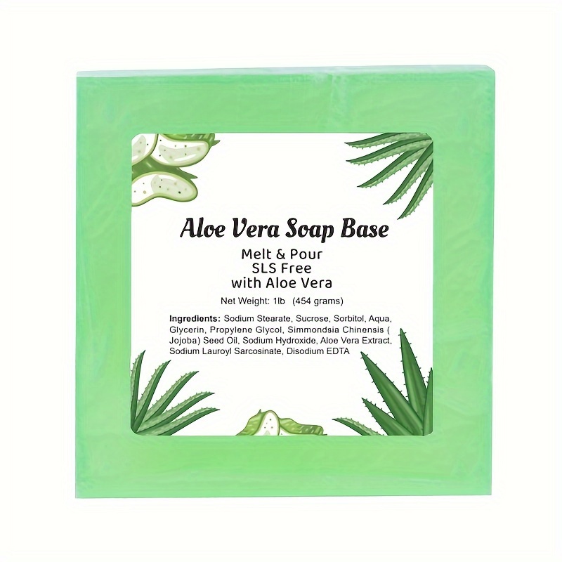 Aloe Vera Melt and Pour Soap Base 1 LB Block (454 grams)