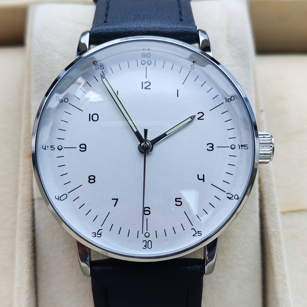 E-shop Minimalistische mechanische Uhr mit Hutglas, einfaches Zifferblatt, Markenuhr, Handaufzug, Automatikwerk, Unisex