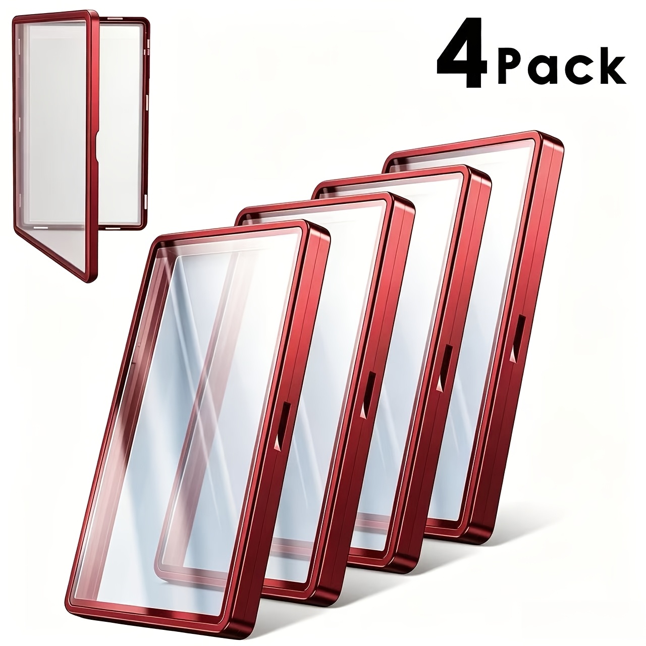 TEMU 35pt For Psa/cgc Game Card Cover 4pcs Premium Aluminum Alloy Magnetic Protection Case, Designed For Psa/cgc Rating Cards, With Uv Resistance, Is