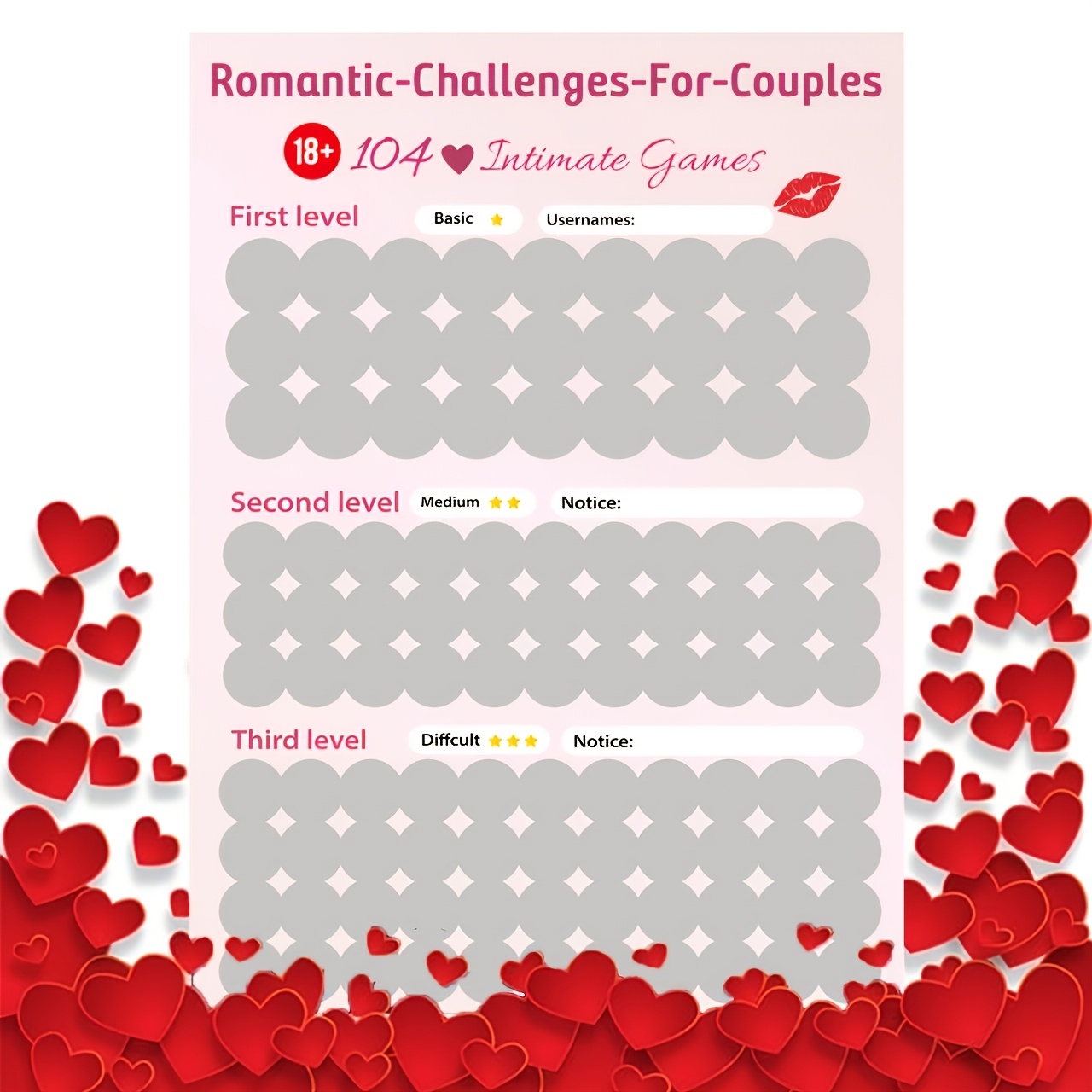 TEMU 2d Flat, 2d Flat, A Scratch-off Poster For Couples With Small Surprises - An Way To Enhance Relationships, Ideal Gift For Any Couple For