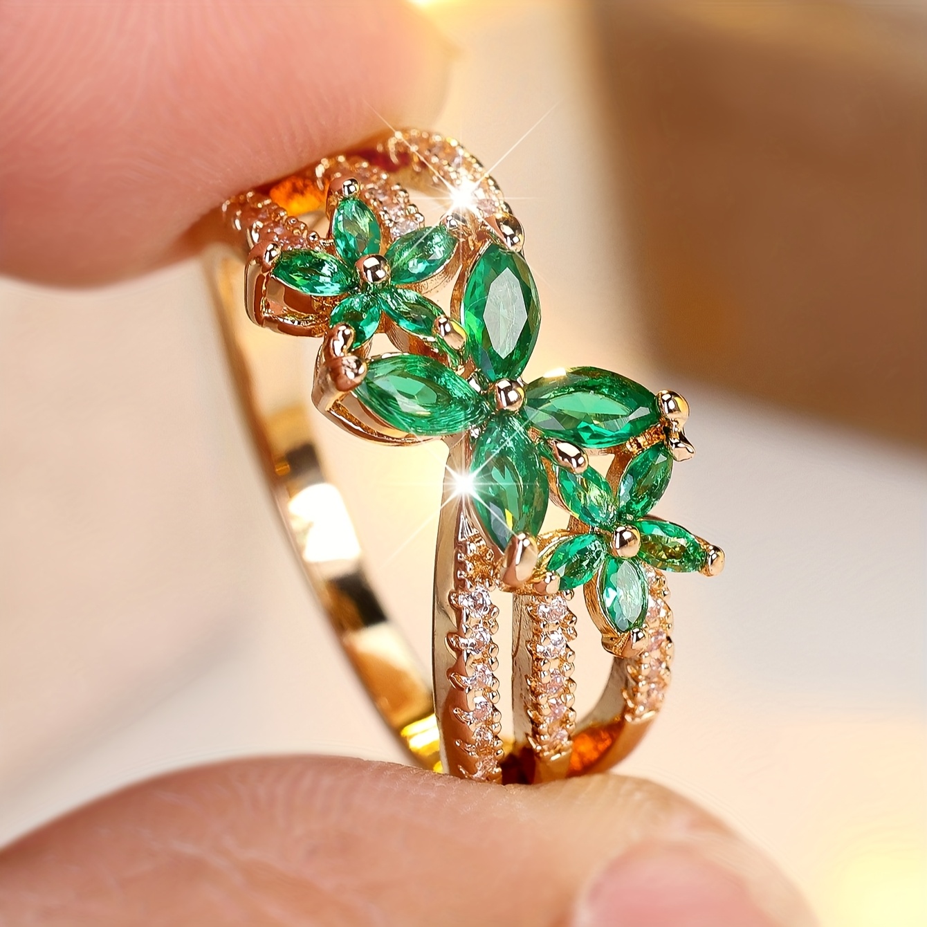Bohemian Floral Vintage Unique Exquisite Promise Ring