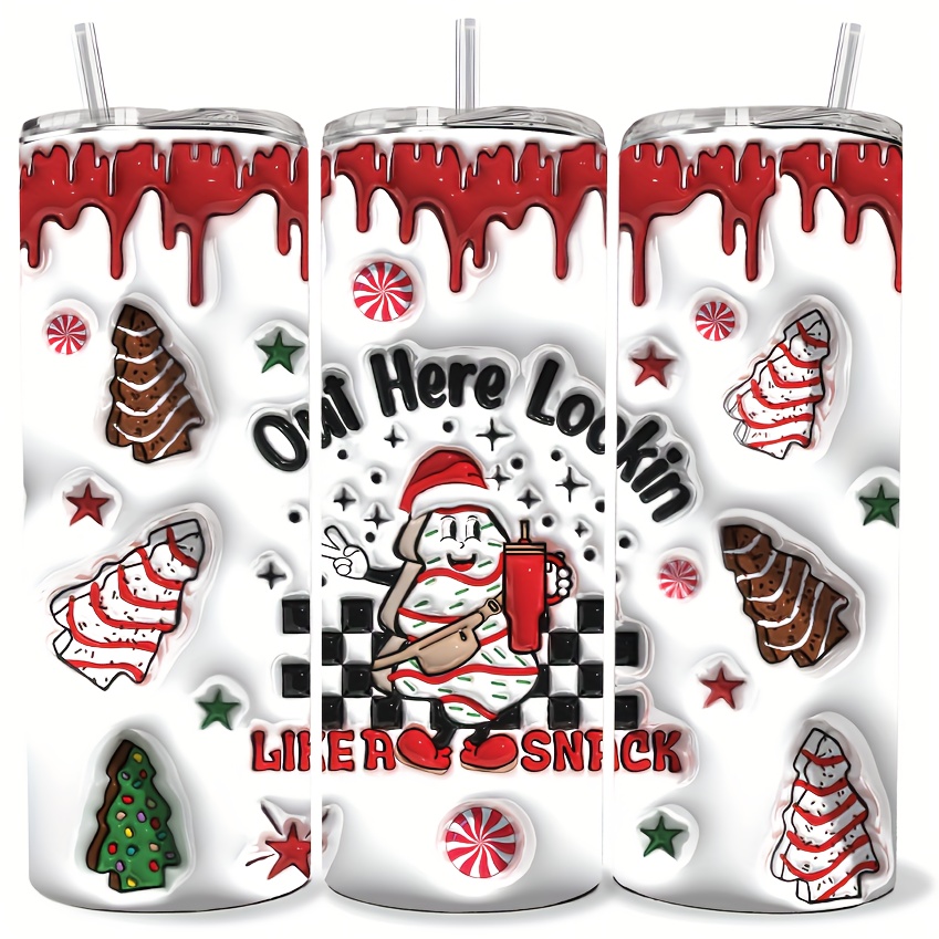 

1pc 20oz Stainless Steel Tumbler With Lid - Christmas Themed Insulated Coffee Mug, Ideal For Cold Drinks & Hot Beverages, Perfect Halloween Gift, Durable Outdoor Travel Cup