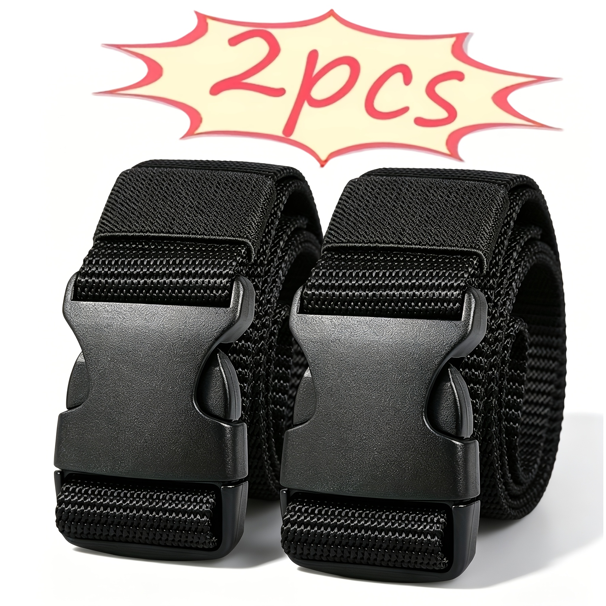 TEMU 2pcs Men's Nylon Tactical Belt. Features Quick- And Adjustable High-strength Webbing (non-elastic), Making It Breathable And Lightweight.