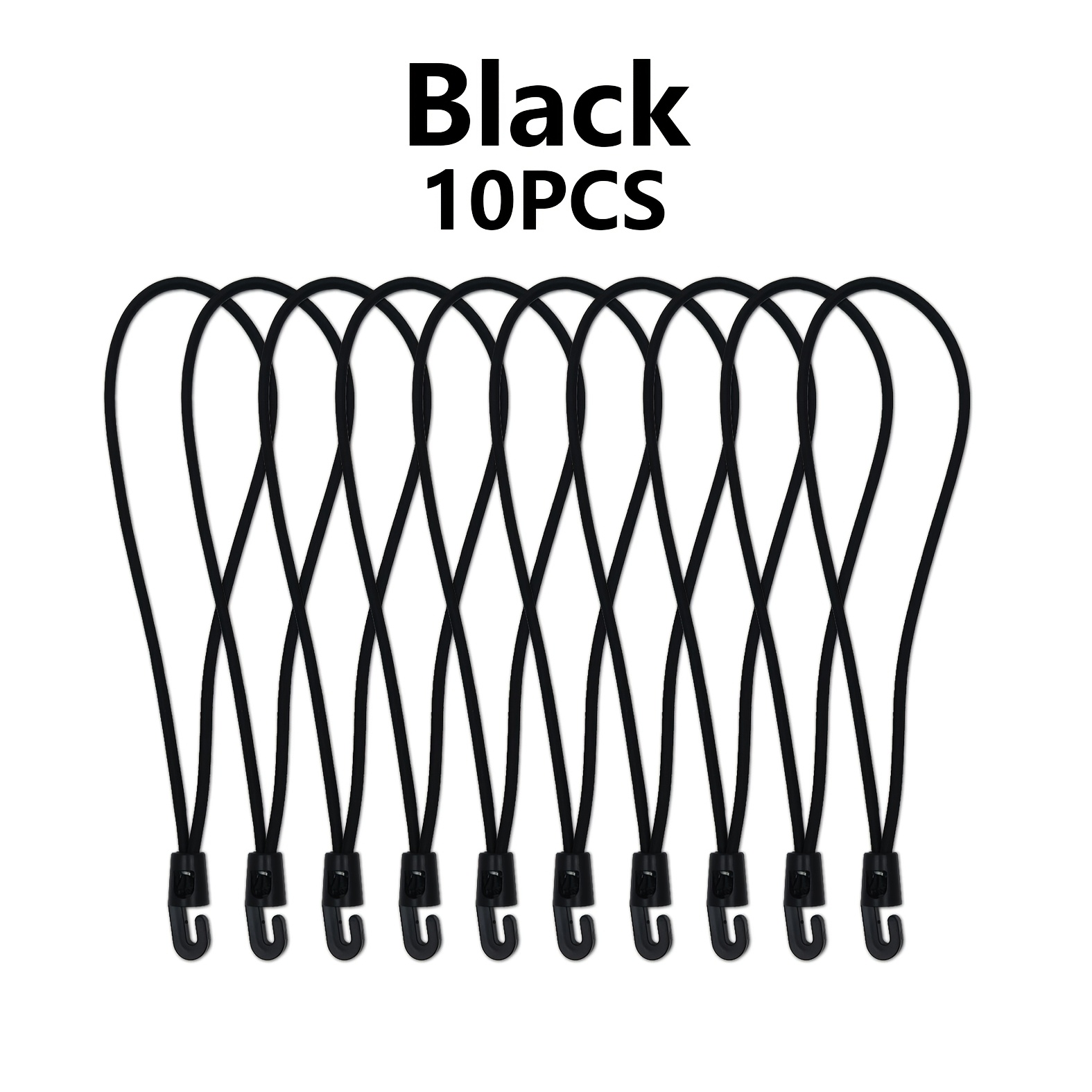 E-shop 10 Stk. elastisches Seil mit kleinem Haken, 25,4 cm/10 Zoll, kurzer Spanngurt mit Haken für Campingplane, Zelte, Markise, Ladung, Schläuche