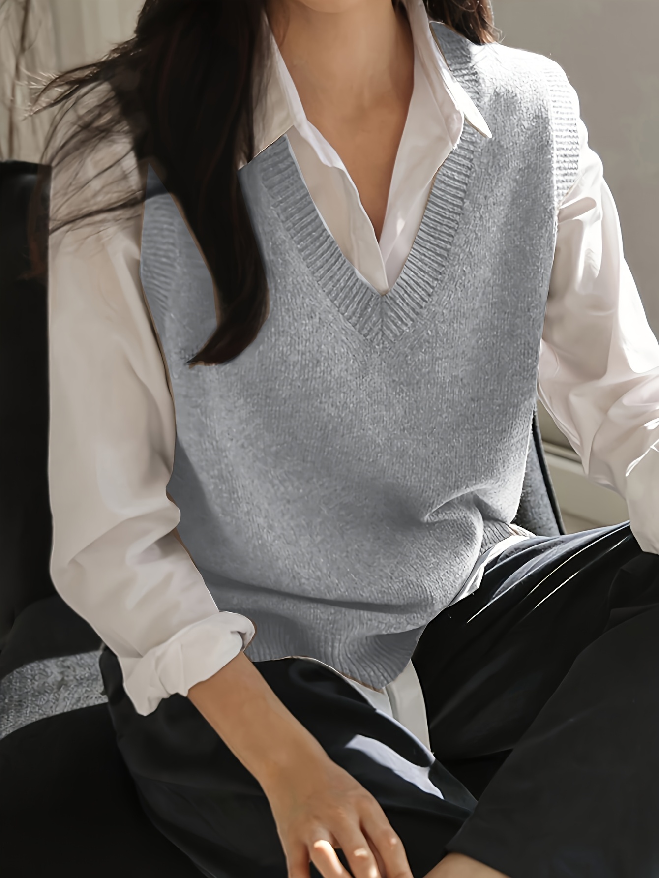 New Stylish And Elegant Solid Color V-Neck Tank Top for Women [Without Shirt]
