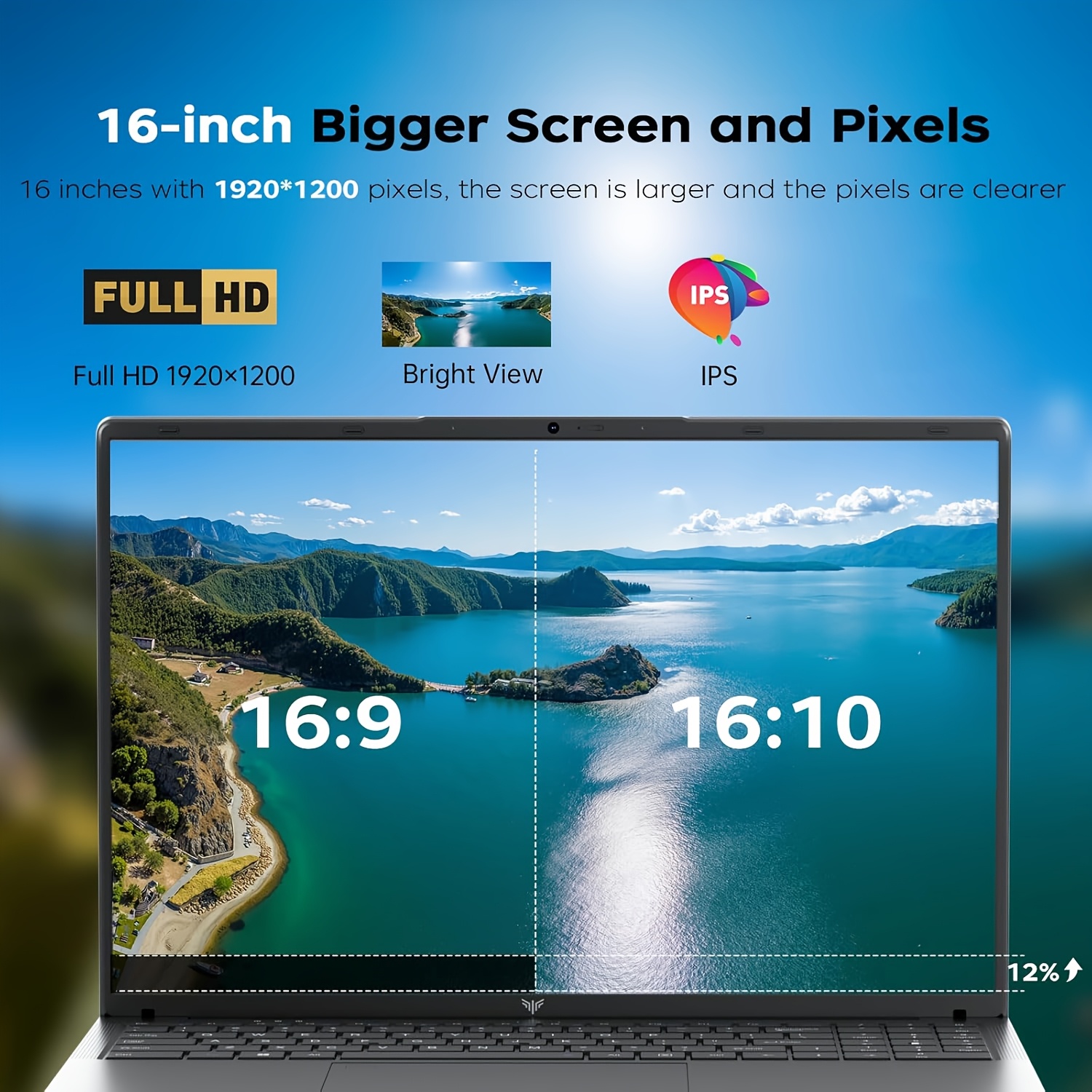 16-inch 1920x1200 Laptop | AMD Ryzen 3 4300U Quad-Core Processor Tot 3.7GHz, 16GB RAM, 512GB SSD, AMD Radeon Vega 5 Graphics, Lichtgewicht, 180° Scharnier, Linux OS, Wi-Fi Ingeschakeld