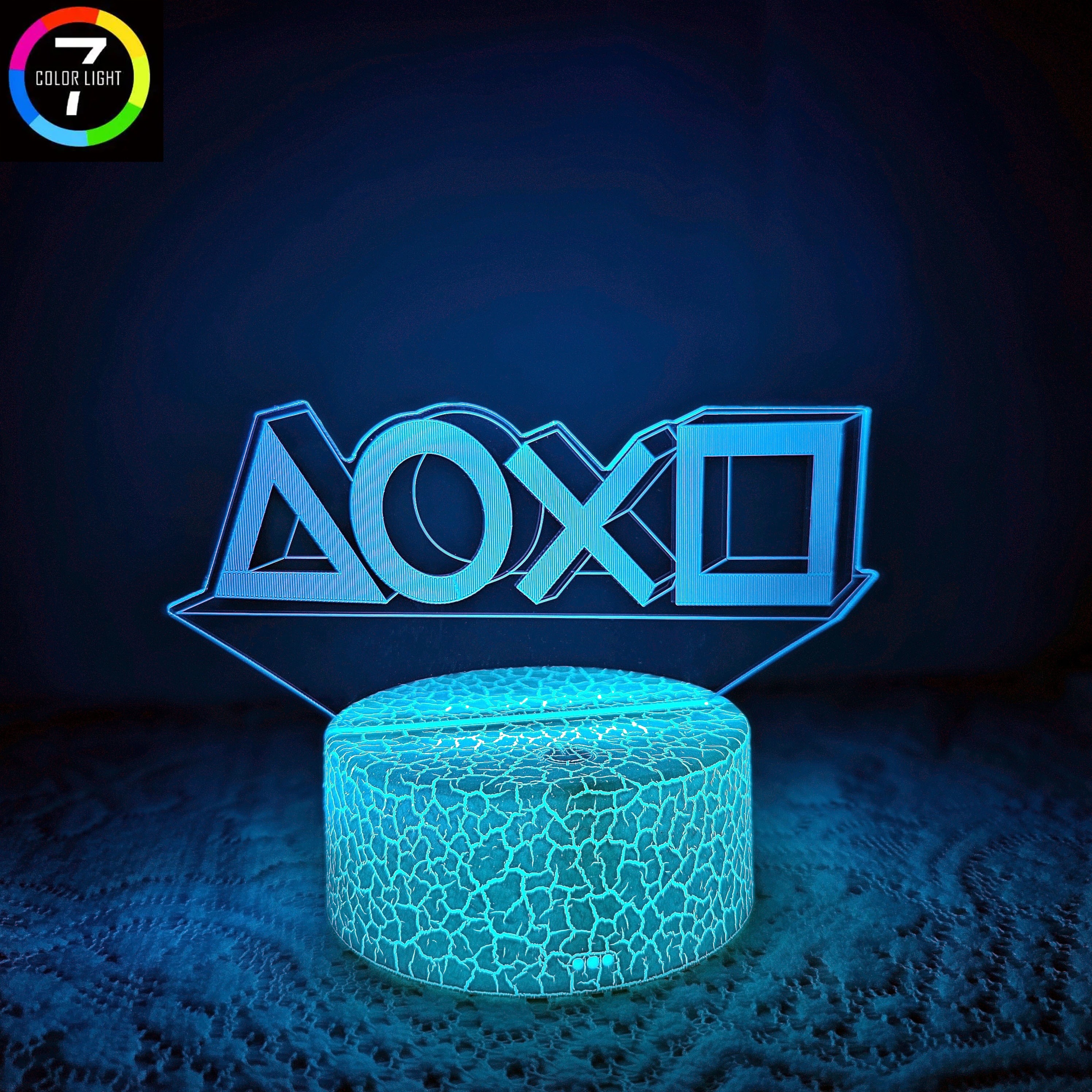 

3d Gaming Led Night Light - Touch-controlled, 7-color Ambiance Lamp For Esports Room & Home Decor, Perfect Gift For Gamers