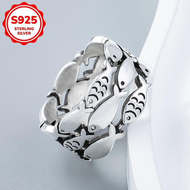 Stylish Wide Faced Ring for Ladies 925 Silvery 4g