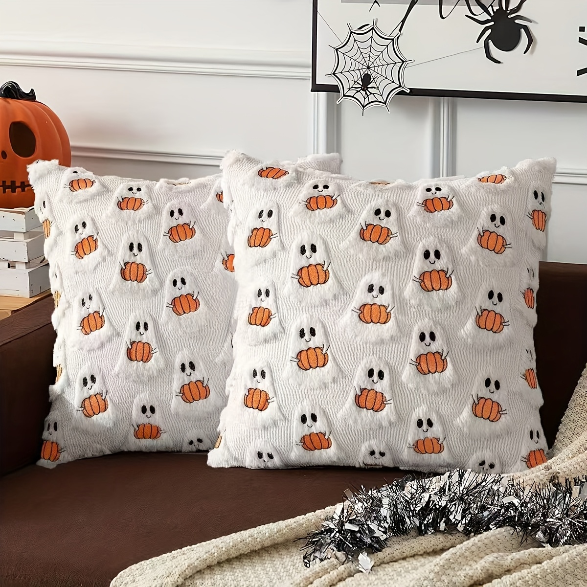 TEMU 1pc Of Little Pumpkin Autumn Decorative Pillow Cover, Suitable For Fluffy Plush Room Decoration Pillowcase, Soft Pillowcase, Suitable For
