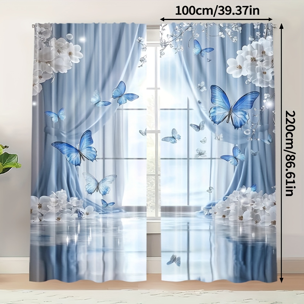 TEMU 2pcs Eleganti Tende a Soffitto con e - Poliestere, Design con per Bastone per un Facile Appendere, per Soggiorno, Camera da Letto, Cucina, Bagno