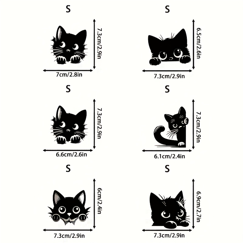 6 Cute Cat Heat Transfer Stickers, Ironing Clothing Supplies And Clothing Decorations, T-shirts, Pillow Decorations, Gloves, Socks Decorations, Holiday Gifts