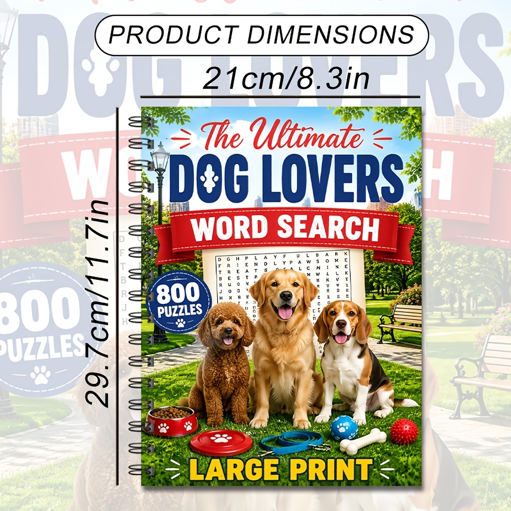 TEMU Le livre de recherche de sur le thème des amoureux des chiens ultime, grand format, 800 sur le thème des chiens pour adultes, personnes âgées et