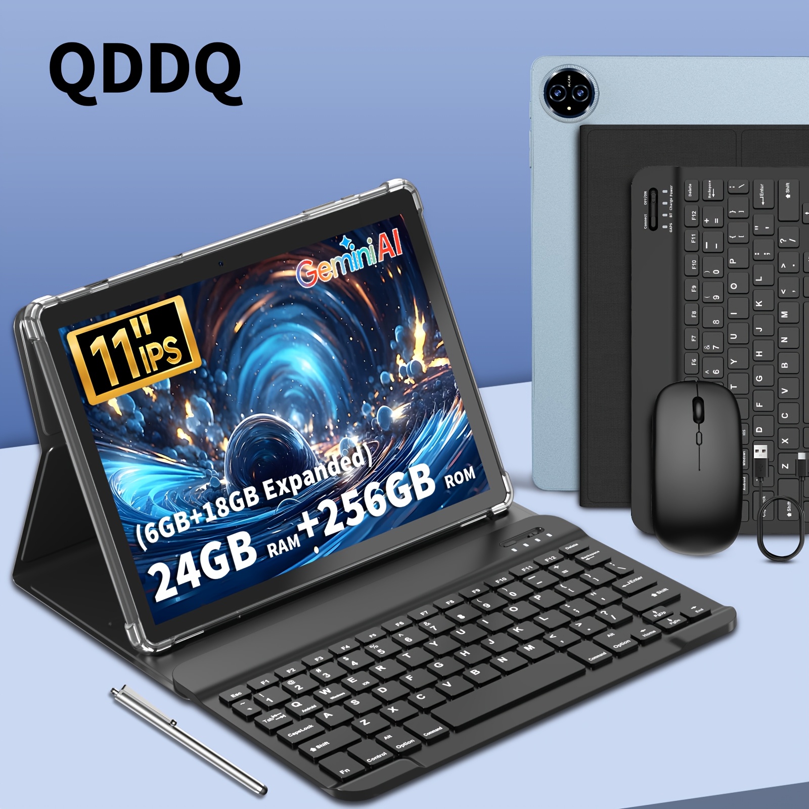 Tablet de 11 polegadas, 24GB (6+18) RAM, 256GB ROM, Processador Octa Core, Android 15