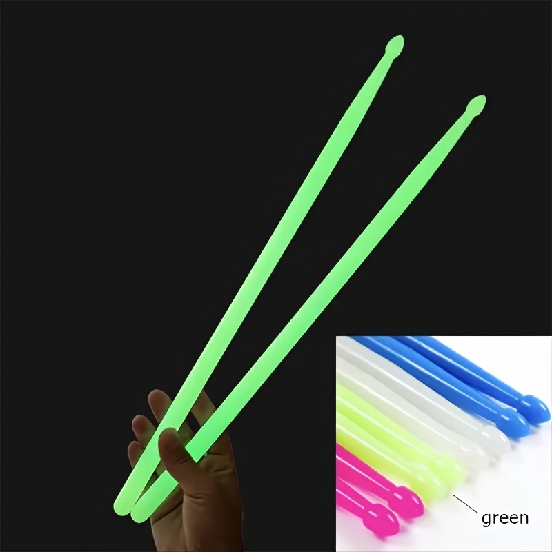 TEMU 5A Drumstokken Standaard; Kleurrijke Nylon Glow in The Dark Drumstokken; Cadeau voor Beginner Drummers