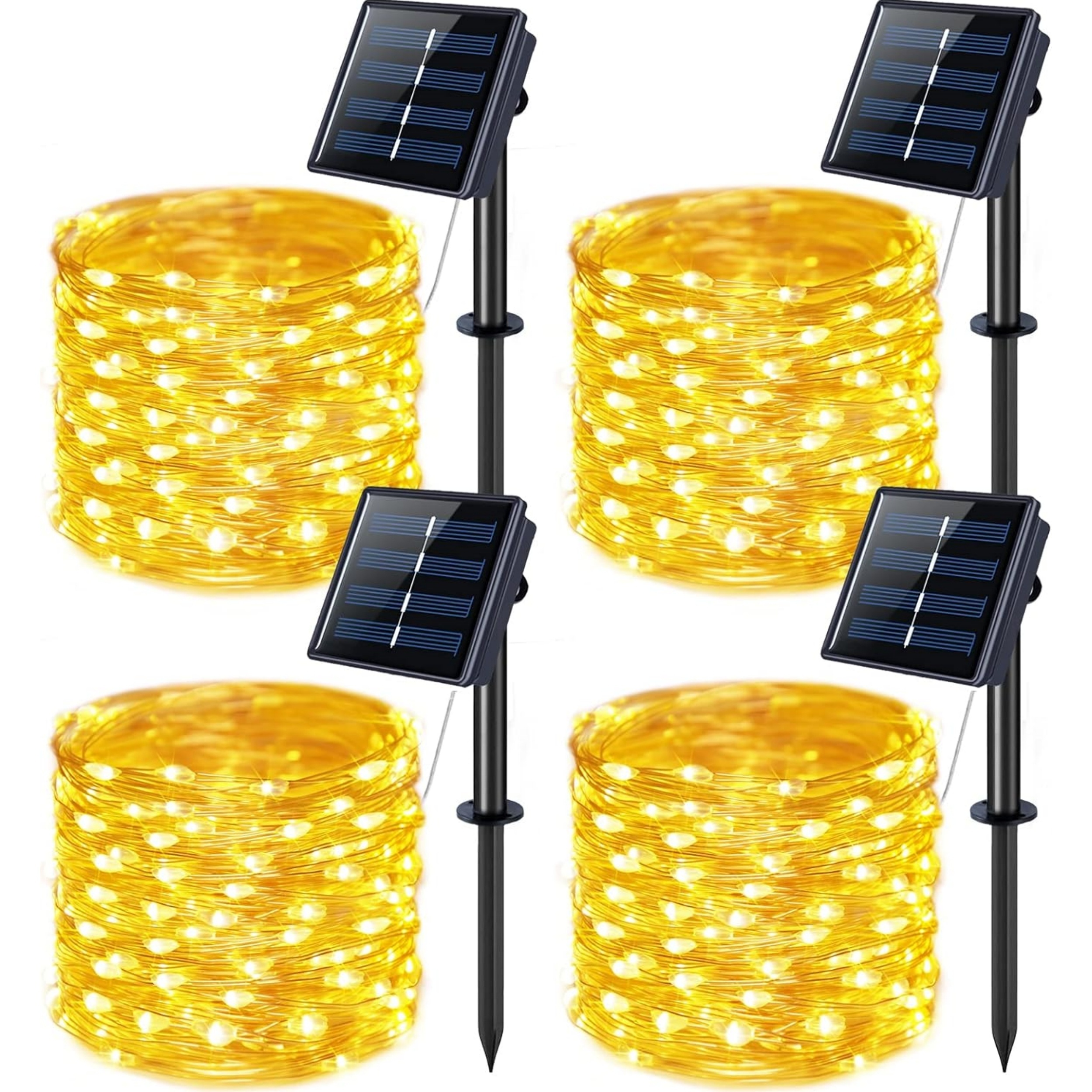 

Solar String Lights Outdoor, Total 200/400ft Solar Powered Ip65 Waterproof Fairy Lights 8 , Silver Wire Lights Christmas Wedding Decoration (warm, White, ) 2/4 Pack 600/1200led