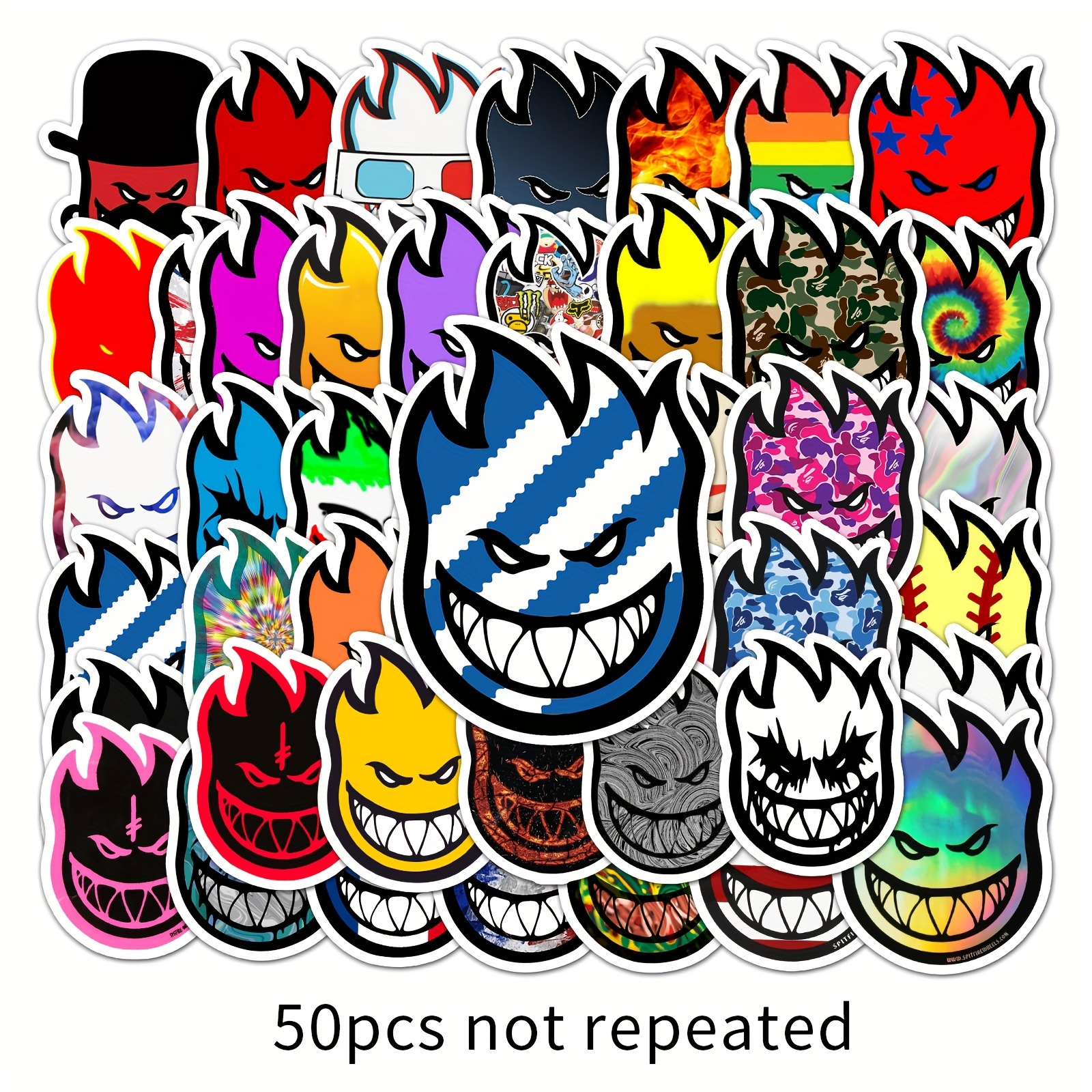 

50pcs Burning For Man Inspired Graffiti Stickers - Durable Pvc, Perfect For Skateboards, Water Bottles & Luggage