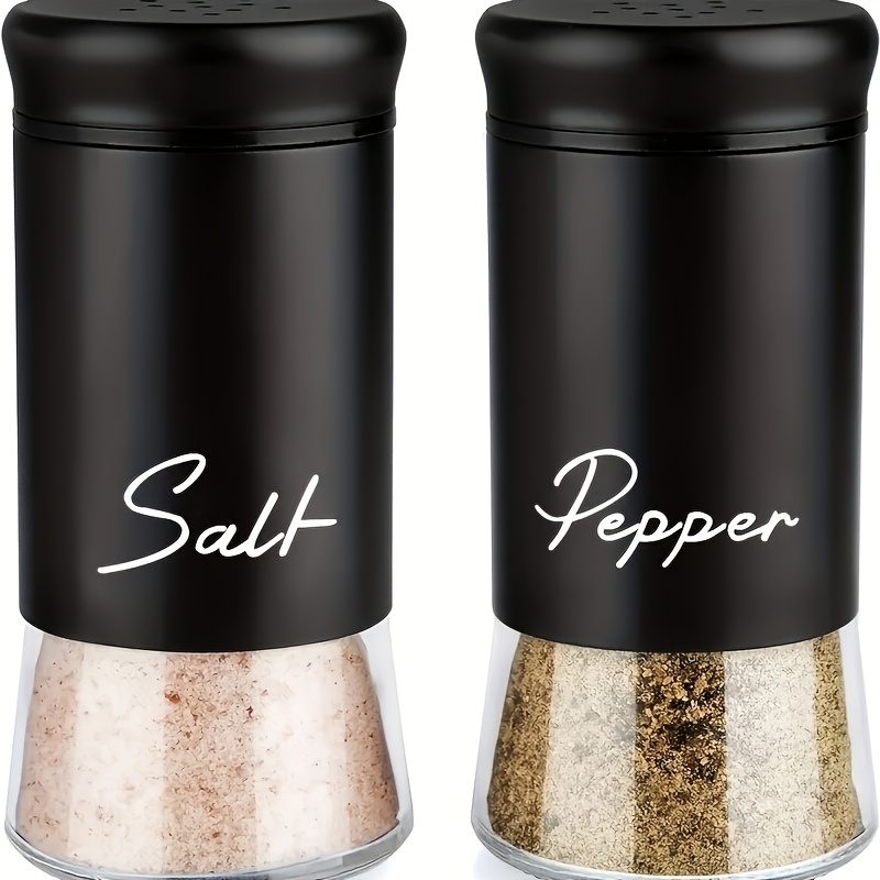 TEMU 1 Set Salt And Pepper Shaker Set, Salt And Pepper Shaker With Stainless Steel Lid. Seasoning Bottle. Seasoning Shaker
