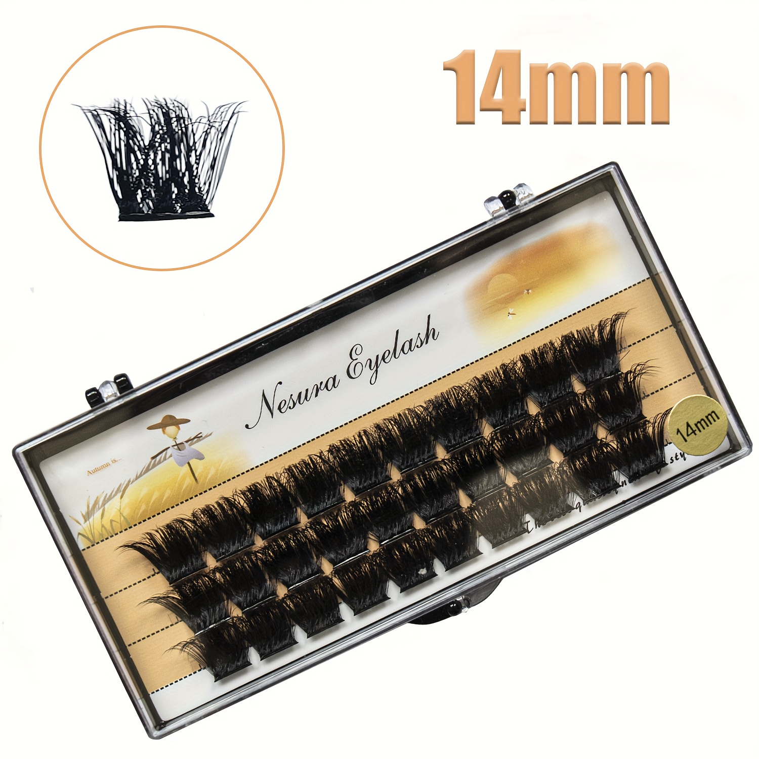 Image of 30pcs Ailaishi Professional Eyelash Extensions, 200d Cluster Lashes, D , Mixed Lengths 10/12/14/16/18mm, Fluffy & Thick Natural Look, Reusable Makeup Tools For Beginners