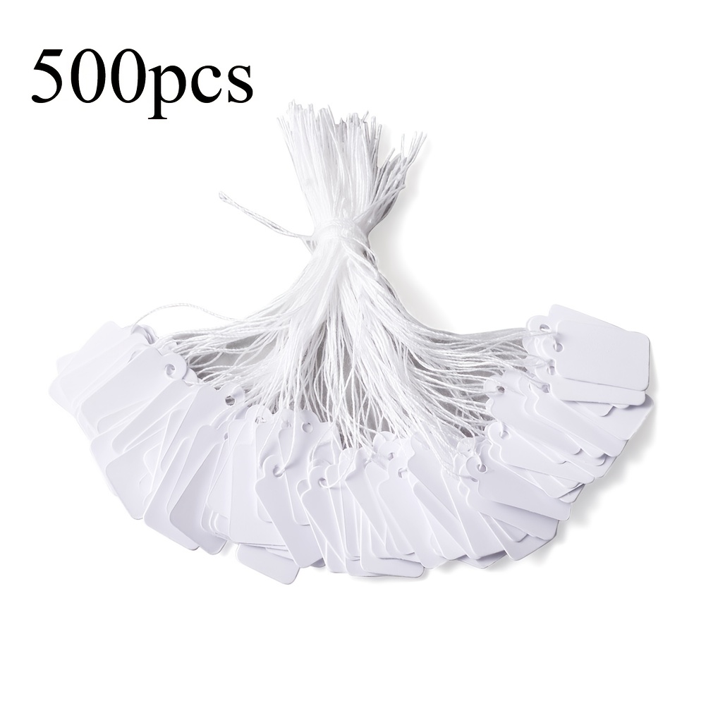 50pcs/500pcs White Rectangular Blank Jewelry Display Tags Product Tags