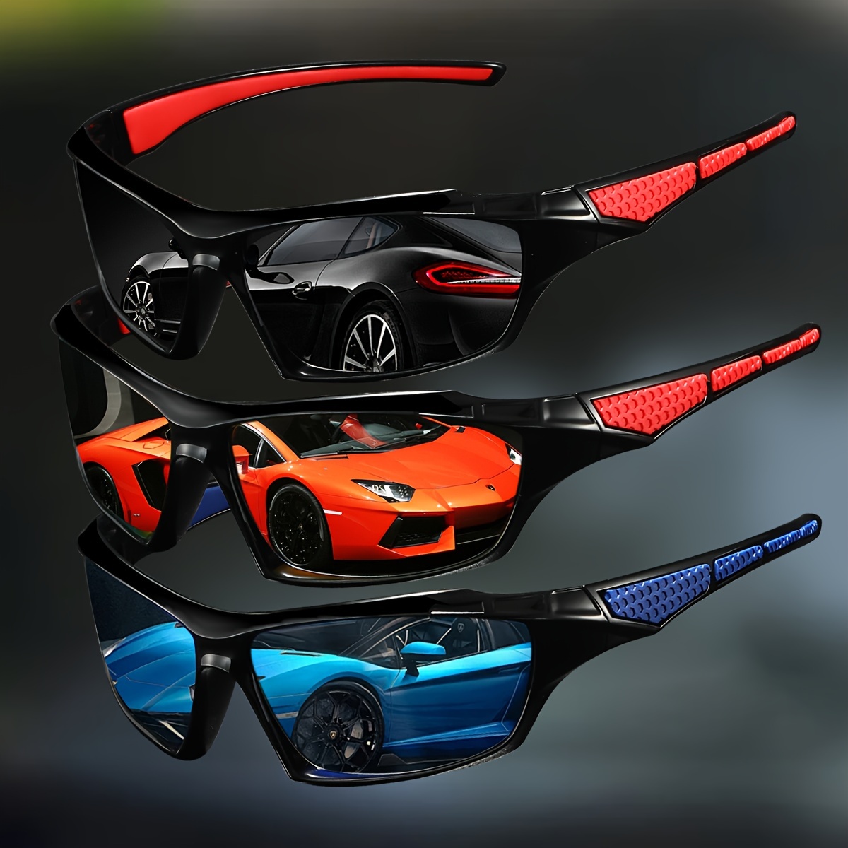 

3pcs Polarized Sports Fashion Glasses With Photochromic Lenses For Men - Ideal For Fishing, Cycling, Hiking & Running