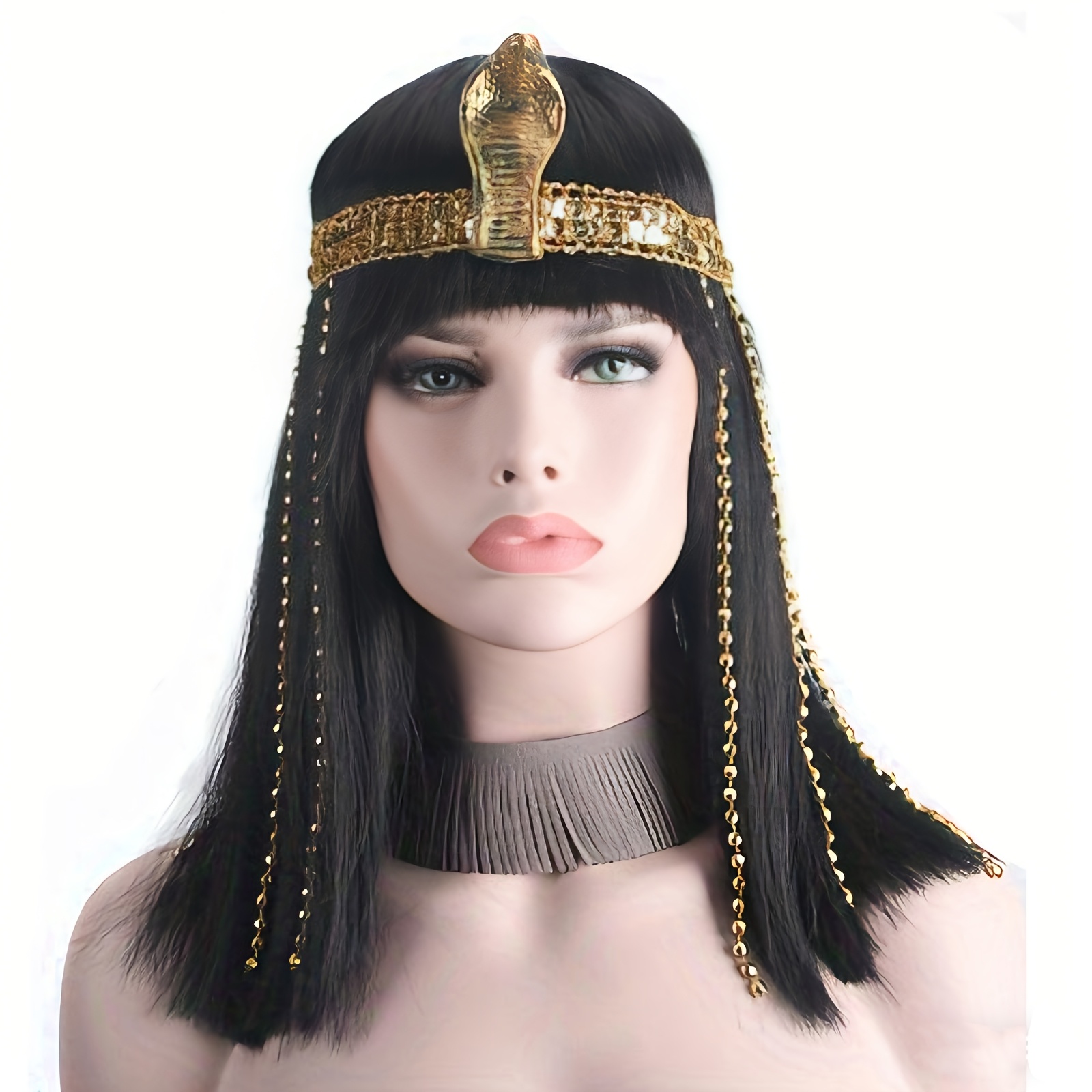 Image of Egyptian Costume Wig, Role-playing Wig, The Set Includes A Wig And Headband, Halloween Costume Wig Set