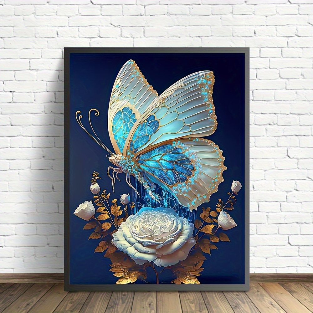 Unframed Canvas Wall Art Crystal Butterfly Poster Painting - Temu Australia