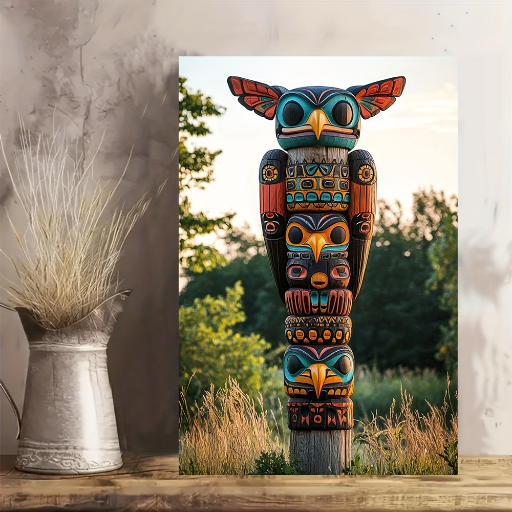 

Animal Carvings Wooden Framed Canvas Painting Wall Art Prints For Home Decoration, Living Room & Bedroom, Festival Party Decor, Gifts, Ready To Hang