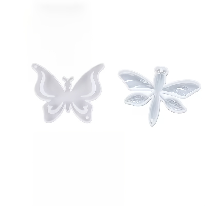 E-shop Set mit zwei Silikonformen mit Insektenmotiven, inklusive Schmetterling- und Libellen-Tropfer, für die Herstellung lebendiger