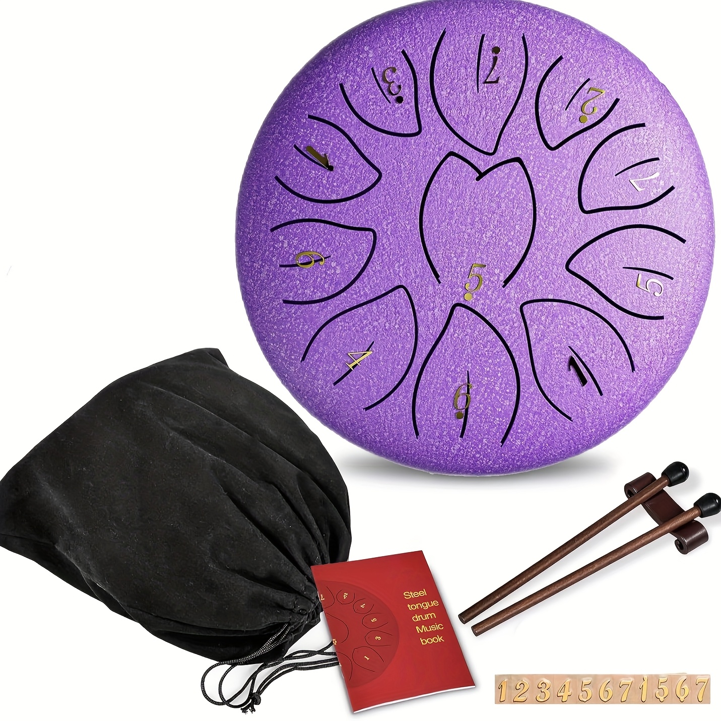 item picture 6 inch 15 2  note steel tongue chakra drum with bag musical instrument for adults   drum   music book outdoor garden rain chime outdoor garden rain ch