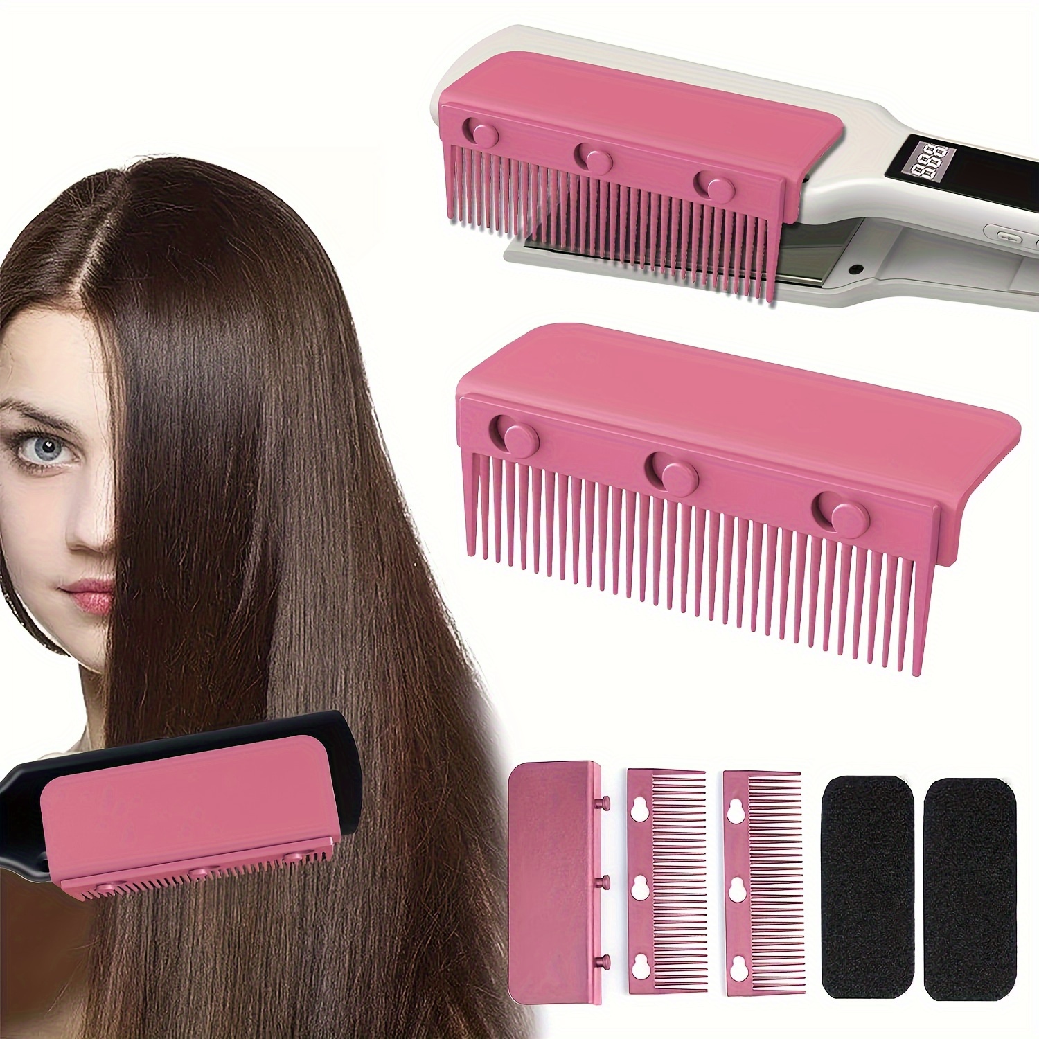 

5pcs Iron Comb Set - -on Straightener Accessories For & , Abs Plastic